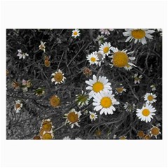 Black And White With Daisies Large Glasses Cloth (2-side) by okhismakingart