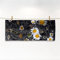 Black And White With Daisies Hand Towel by okhismakingart