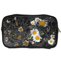 Black And White With Daisies Toiletries Bag (one Side)