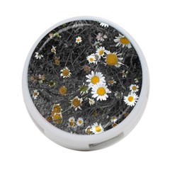 Black And White With Daisies 4-port Usb Hub (one Side) by okhismakingart