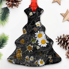 Black And White With Daisies Ornament (christmas Tree)  by okhismakingart