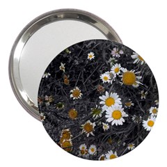 Black And White With Daisies 3  Handbag Mirrors by okhismakingart