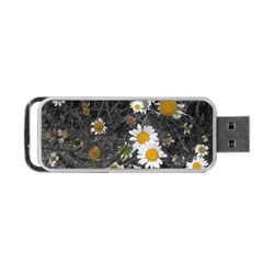 Black And White With Daisies Portable Usb Flash (two Sides) by okhismakingart