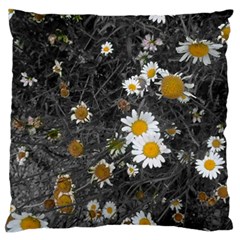 Black And White With Daisies Standard Flano Cushion Case (two Sides) by okhismakingart