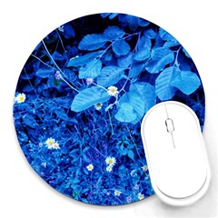 Blue Daisies Round Mousepads by okhismakingart