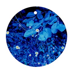 Blue Daisies Ornament (round) by okhismakingart