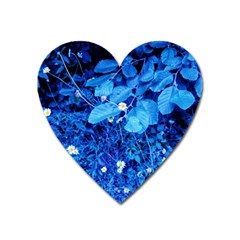 Blue Daisies Heart Magnet by okhismakingart