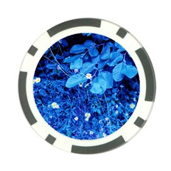 Blue Daisies Poker Chip Card Guard by okhismakingart