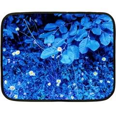 Blue Daisies Double Sided Fleece Blanket (mini)  by okhismakingart