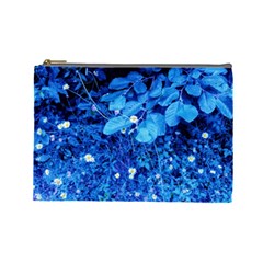 Blue Daisies Cosmetic Bag (large) by okhismakingart