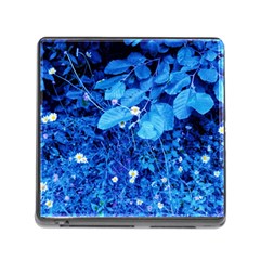 Blue Daisies Memory Card Reader (square 5 Slot) by okhismakingart