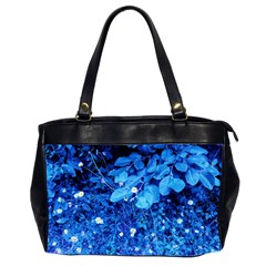 Blue Daisies Oversize Office Handbag (2 Sides) by okhismakingart