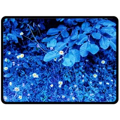 Blue Daisies Fleece Blanket (large)  by okhismakingart