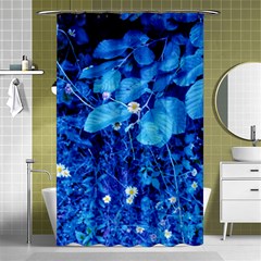 Blue Daisies Shower Curtain 48  X 72  (small)  by okhismakingart