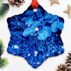 Blue Daisies Snowflake Ornament (two Sides) by okhismakingart