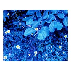 Blue Daisies Double Sided Flano Blanket (large)  by okhismakingart