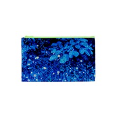 Blue Daisies Cosmetic Bag (xs) by okhismakingart