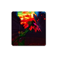 Neon Cone Flower Square Magnet