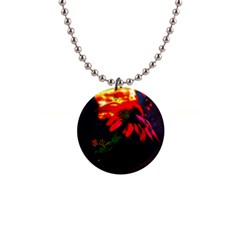 Neon Cone Flower 1  Button Necklace by okhismakingart