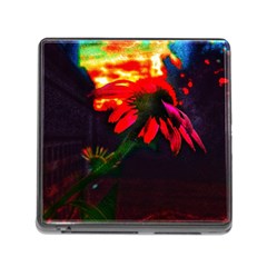 Neon Cone Flower Memory Card Reader (square 5 Slot) by okhismakingart