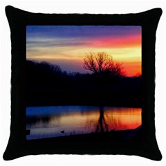 Pastel Sunrise Throw Pillow Case (black) by okhismakingart