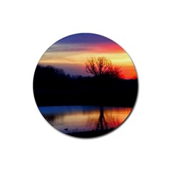 Pastel Sunrise Rubber Round Coaster (4 Pack)  by okhismakingart