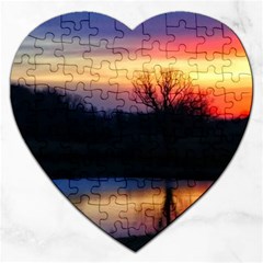 Pastel Sunrise Jigsaw Puzzle (heart) by okhismakingart