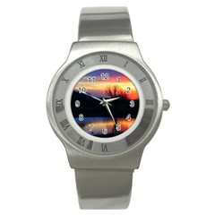 Pastel Sunrise Stainless Steel Watch by okhismakingart