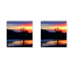 Pastel Sunrise Cufflinks (square) by okhismakingart