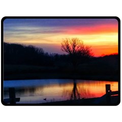 Pastel Sunrise Fleece Blanket (large)  by okhismakingart