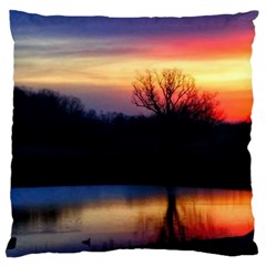 Pastel Sunrise Large Flano Cushion Case (one Side) by okhismakingart