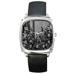 Black And White Mint Square Metal Watch