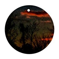 Old Sunset Round Ornament (two Sides) by okhismakingart