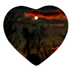 Old Sunset Heart Ornament (two Sides) by okhismakingart