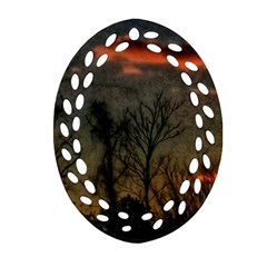 Old Sunset Ornament (oval Filigree) by okhismakingart