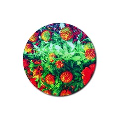 Intense Flowers Rubber Coaster (round) 