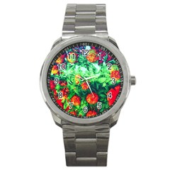 Intense Flowers Sport Metal Watch