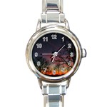 Darkness Falling Round Italian Charm Watch Front