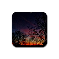 Darkness Falling Rubber Square Coaster (4 Pack)  by okhismakingart