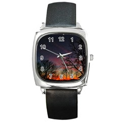 Darkness Falling Square Metal Watch by okhismakingart