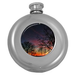 Darkness Falling Round Hip Flask (5 Oz) by okhismakingart