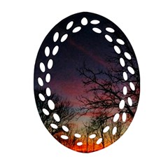 Darkness Falling Ornament (oval Filigree) by okhismakingart