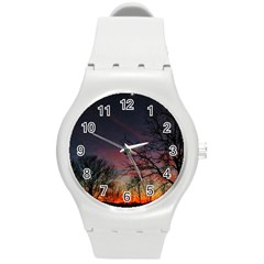 Darkness Falling Round Plastic Sport Watch (m) by okhismakingart