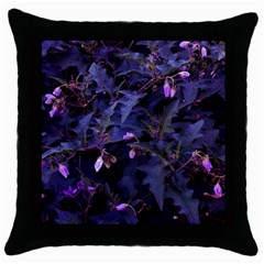 Purple Nettles Throw Pillow Case (black) by okhismakingart