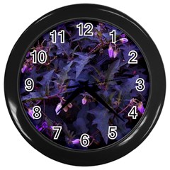 Purple Nettles Wall Clock (black) by okhismakingart