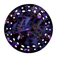 Purple Nettles Round Filigree Ornament (two Sides) by okhismakingart