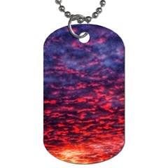 Blood Red Sunrise Dog Tag (one Side) by okhismakingart