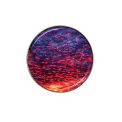 Blood Red Sunrise Hat Clip Ball Marker by okhismakingart