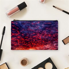 Blood Red Sunrise Cosmetic Bag (medium) by okhismakingart