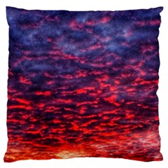 Blood Red Sunrise Large Cushion Case (one Side) by okhismakingart